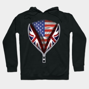 Australian Flag  USA Flag zipped British Flag - Gift for Australian From USA Hoodie